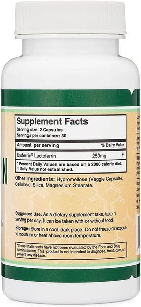 Double Wood Lactoferrin / Лактоферрін Підтримка імунітету та мікробіому 125 мг 60 капсул DW-062 фото