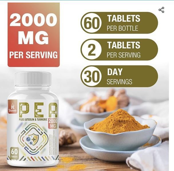 Liposomal Palmitoylethanolamide ( PEA) Luteolin,Turmeric, Ліпосомальний пальмітоілетаноламід з лютеоліном, куркума1500 мг LP-002 фото
