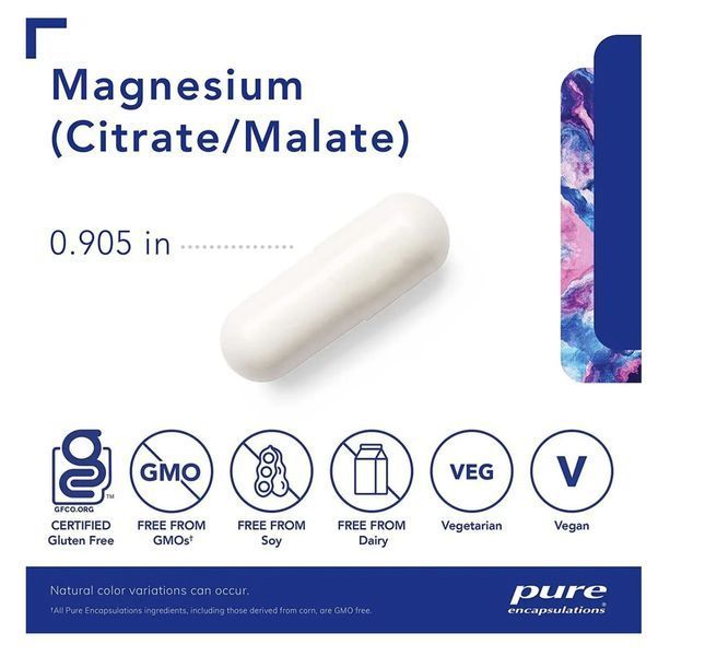 Pure Encapsulations Magnesium Citrate/Malate C I T R A T E M A L A T E / Магний цитрат малат 90 капс PE-039 фото