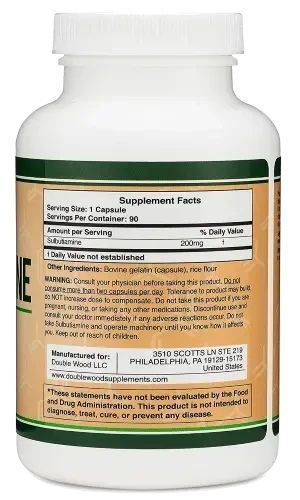 Double Wood Sulbutiamine Memory Boost (Cognitive Function enhancement ) / Сульбутіамін 200мг 90 капсул DW-017 фото