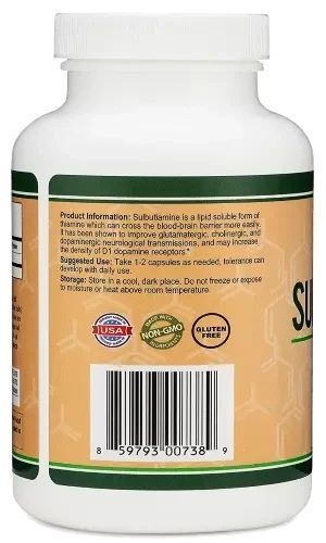 Double Wood Sulbutiamine Memory Boost (Cognitive Function enhancement ) / Сульбутіамін 200мг 90 капсул DW-017 фото