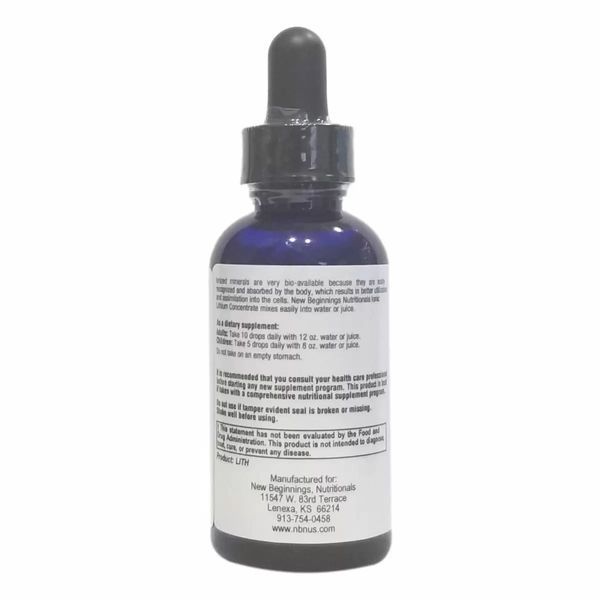New Beginnings Nutritionals Lithium Ionic Liquid 50 ml 1.67 fl oz / Літій рідкий іонізований 50 мл NB-001 фото