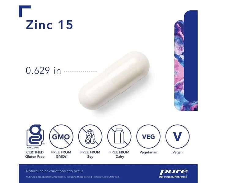 Pure Encapsulations Zinc / Цинк піколінат 15 мг 60 капсул PE-023 фото
