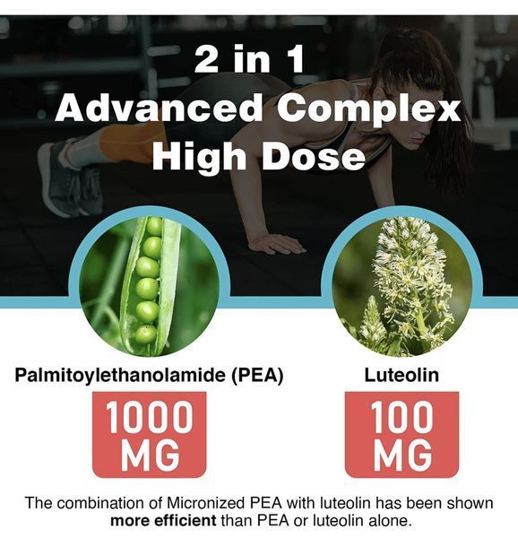 Liposomal Palmitoylethanolamide PEA 1000 mg + Luteolin 100mg, Ліпосомальний пальмітоілетаноламід+ лютеолін LP-001 фото