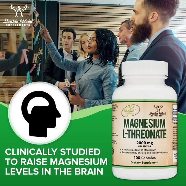 Double wood Magnesium L-Threonate / Магній Треонат для покращення когнітивних функцій 100 капсул DW-001 фото
