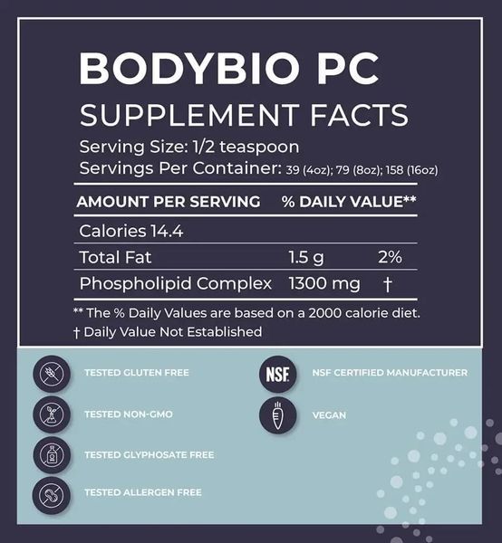BodyBio, PC, фосфатидилхолін, ліпосомальний фосфоліпідний комплекс, 120 мл (4 рідк. унції) BB-005 фото