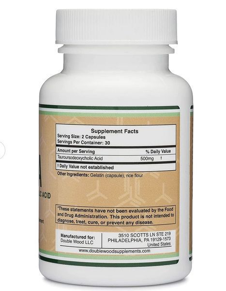 Double Wood TUDCA Tauroursodeoxycholic Acid T U D C A/ Тудка Здоров&rsquo;я печінки, детоксикація, підтримка жовчі 60 капсул DW-006 фото