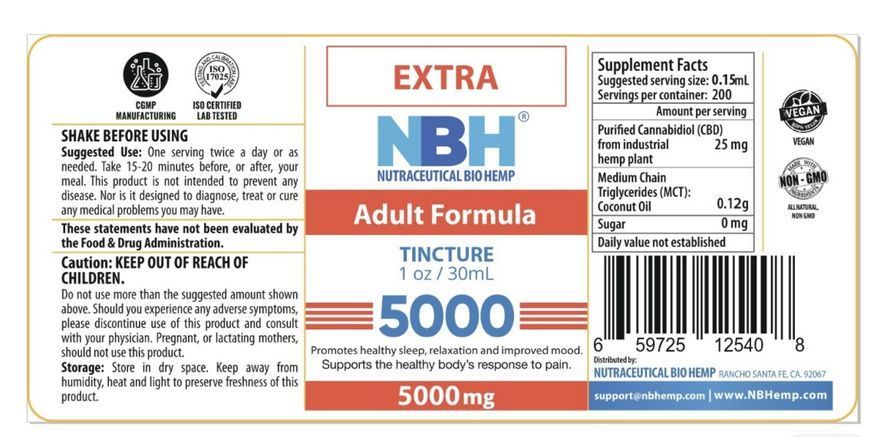 NBHemp CBD oil 5000 mg Олія масло CBD (СБД) Масло КБД 5000 мг 30 мл NH-003 фото