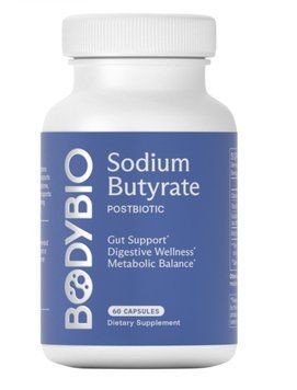 BodyBio Sodium Butyrate / Бутират Натрію преміум постбіотик для відновлення кишечника, травлення та метаболізму, 60 капсул BB-004 фото
