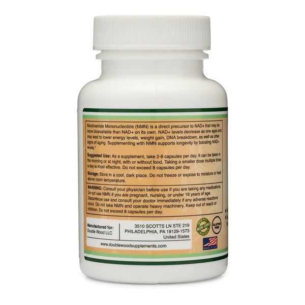 Double Wood NMN Nicotinamide Mononucleotide / НМН Нікотинамід мононуклеотид відновлення мітохондрій, циклу Кребса 60 капс DW-008 фото