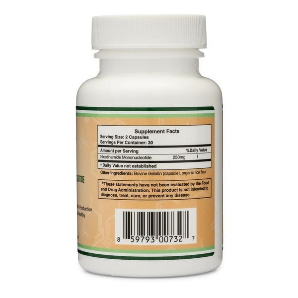 Double Wood NMN Nicotinamide Mononucleotide / НМН Нікотинамід мононуклеотид відновлення мітохондрій, циклу Кребса 60 капс DW-008 фото