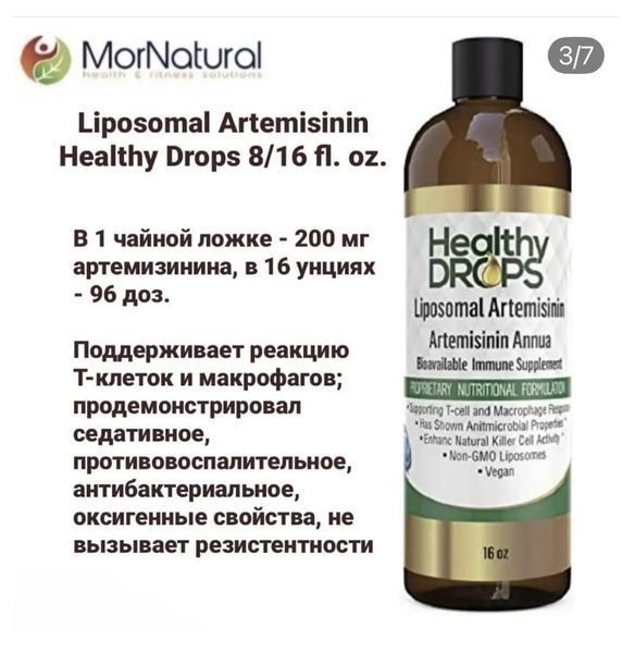 Healthy Drops Liposomal Artemisinin / BIOAVAILABLE Immune supplement Artemisinin Annua / Ліпосомальний артемізинин 236 мл HD-007 фото